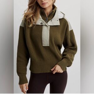 Varley Carter Half-Zip Dark Olive Mix